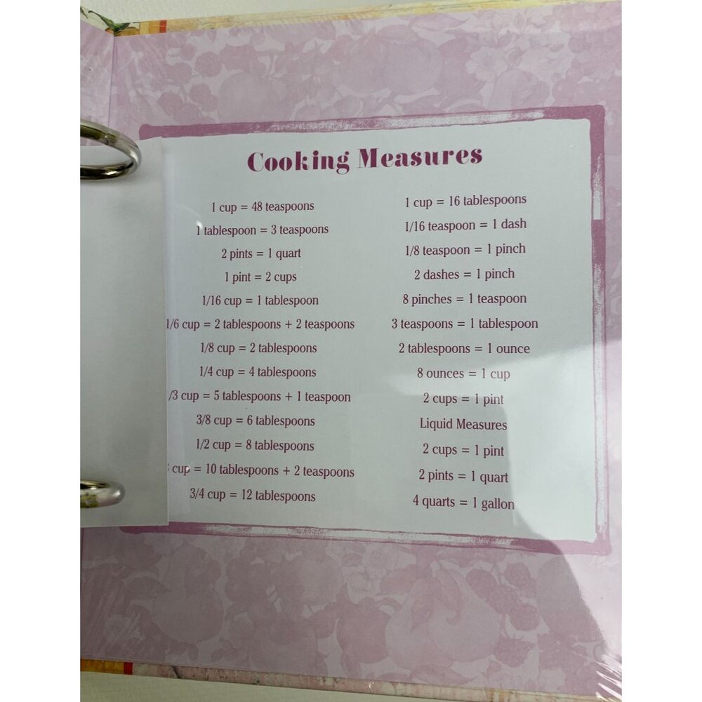 C.R. Gibson Fresh Fruit Recipe Keeper Binder 7"x6" Recipe Cards Refillable NEW - Picture 5 of 11
